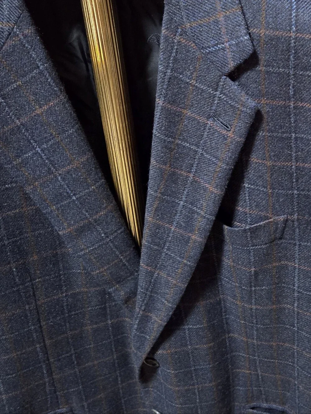 Brioni Nomentano Cashmere Blue Plaid Windowpane Blazer Sportscoat Size 46R